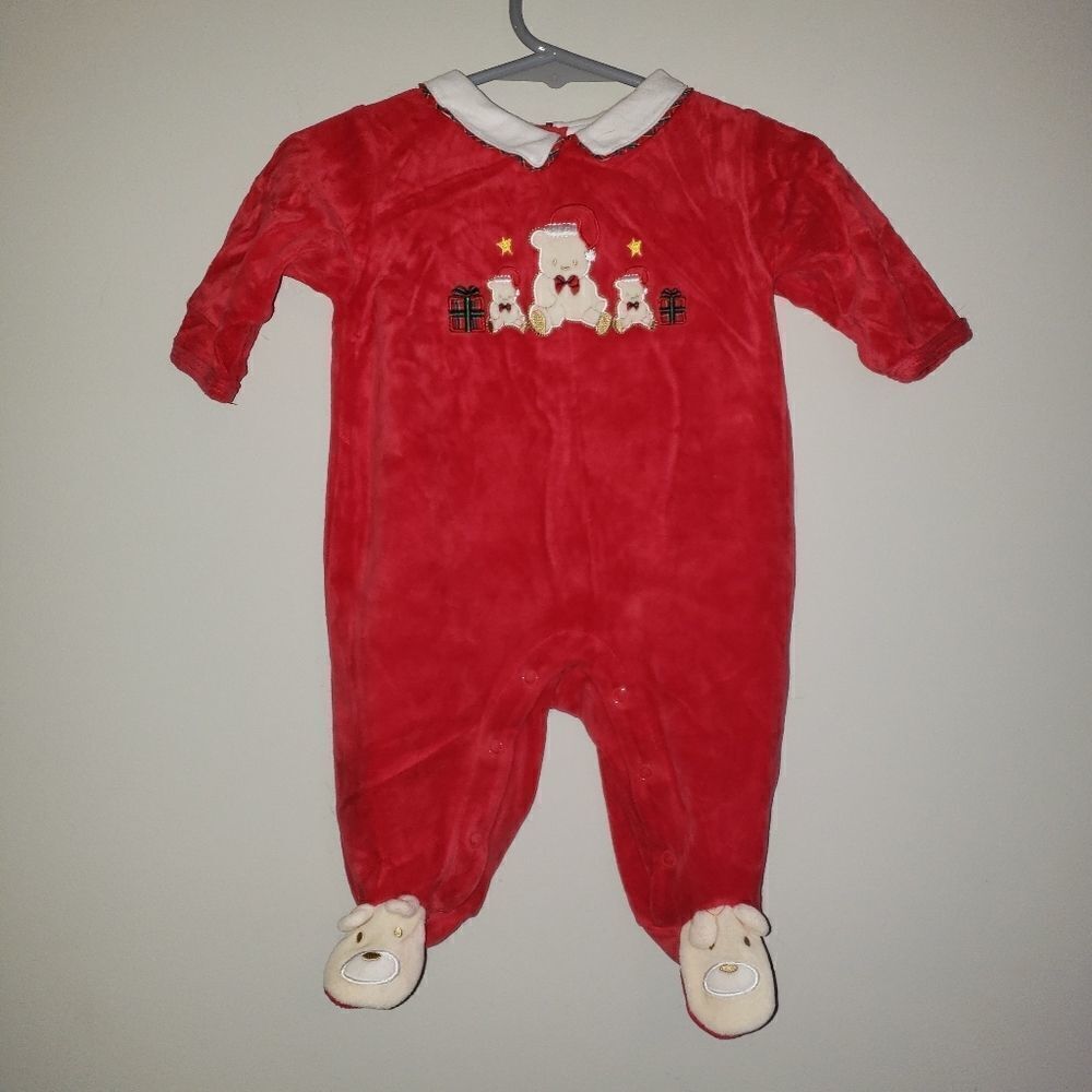 NURSERY RHYME CHRISTMAS BEARS SLEEPER SUIT 0-3 M